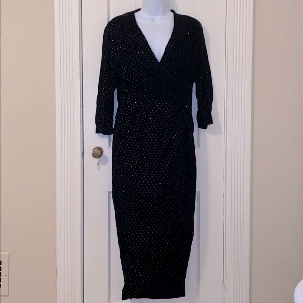Zara Knit velvet sparkly black maxi top